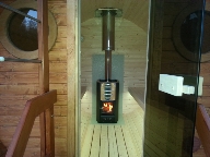 Sauna mit LED-Beleuchtung
